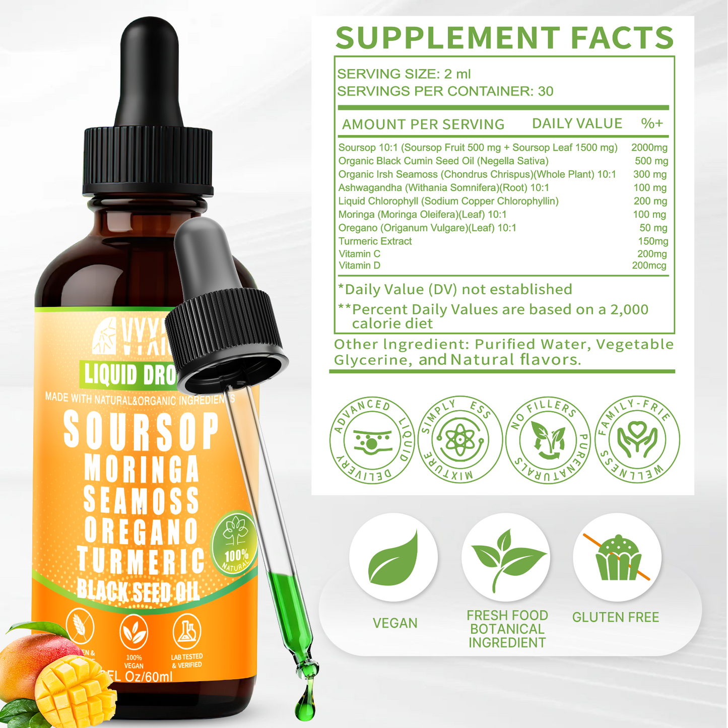 VYXION 10-in-1 Soursop Bitters Liquid Drops – Mango