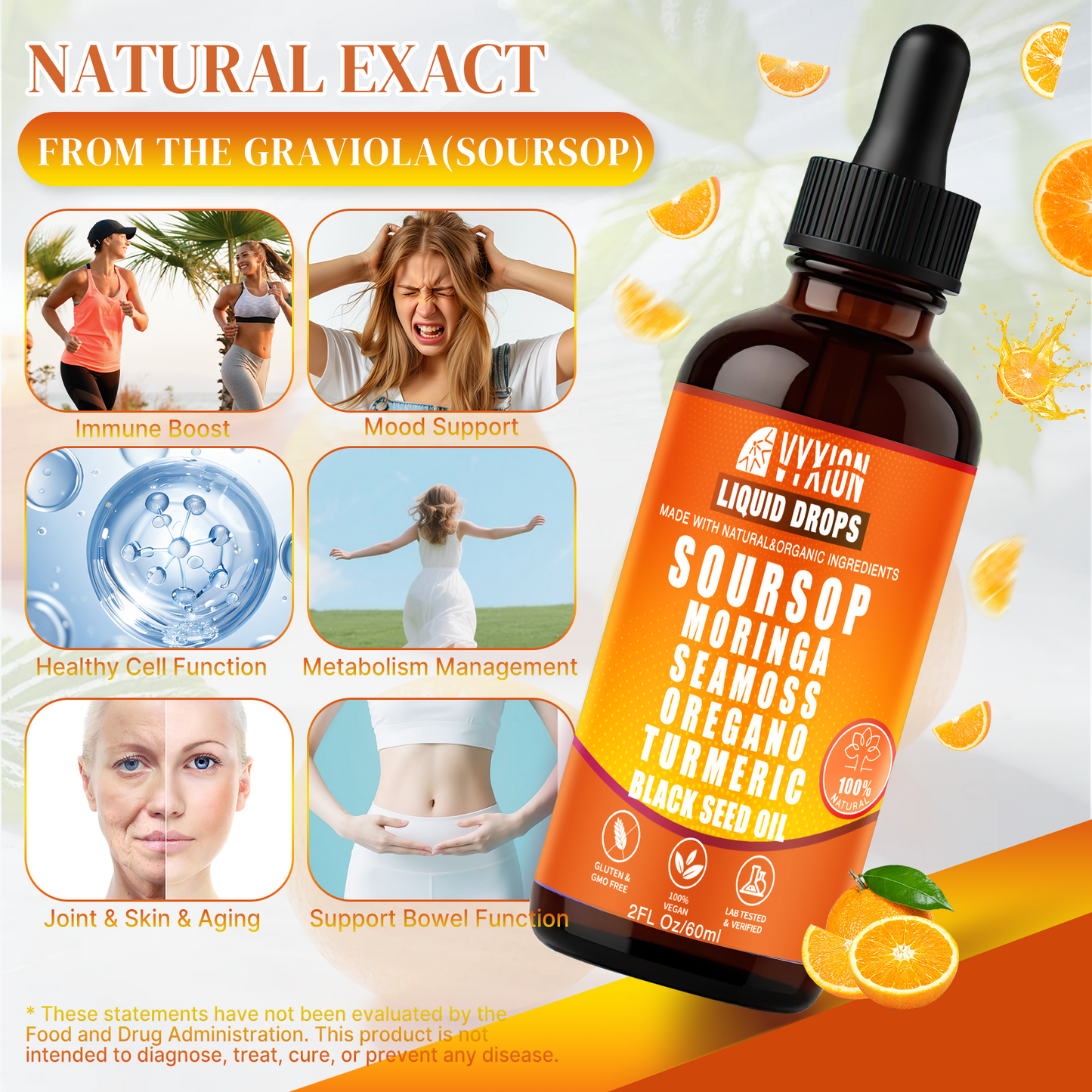 VYXION 10-in-1 Soursop Bitters Liquid Drops – Orange