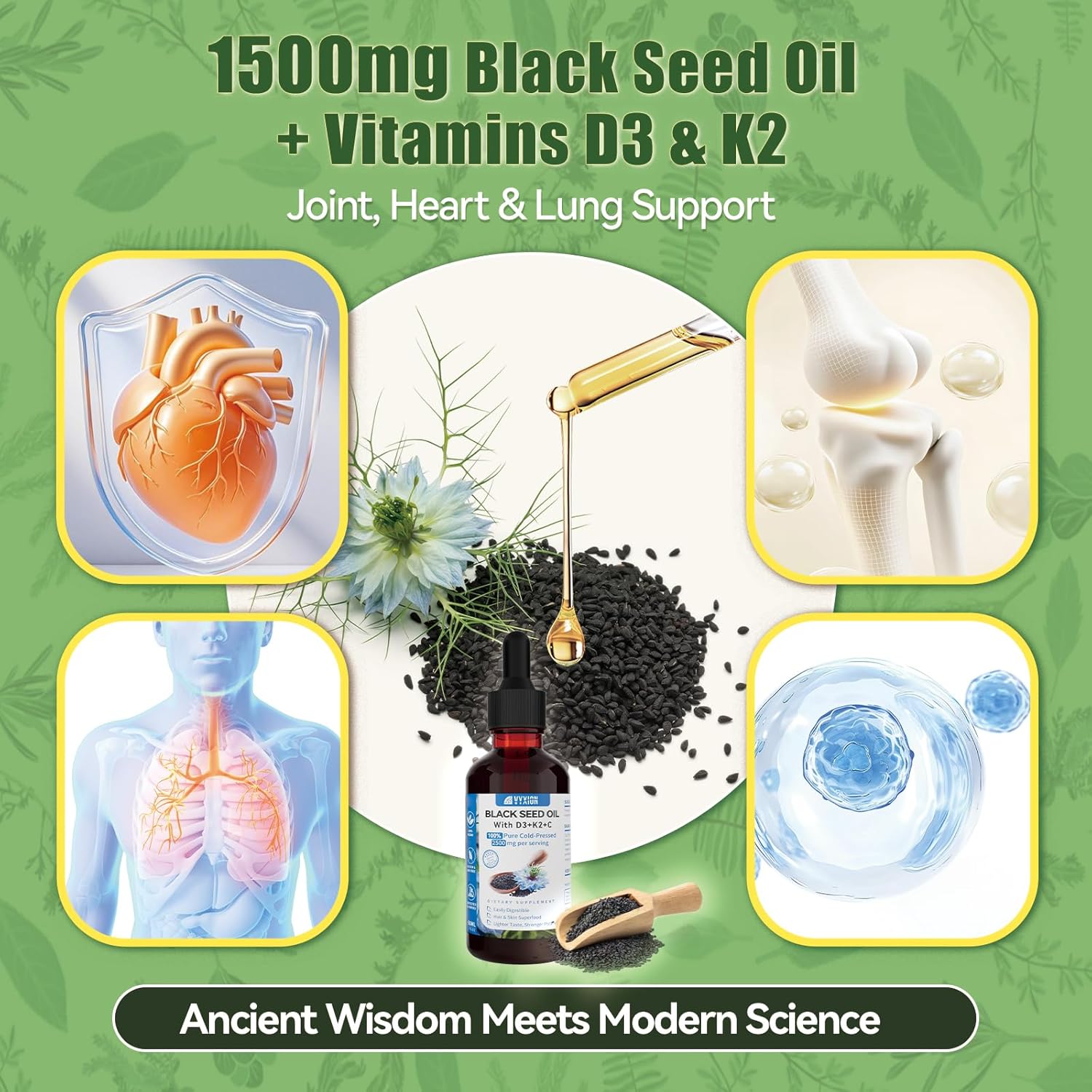 Soursop Bitters & Black Seed Oil Liquid Bundle – Superfood Antioxidant Drops with Graviola, Black Seed Oil, Vitamins C, D3, B6 & K2 – Immune, Digestive & Heart Support – 2 Bottles, Herbal Supplement