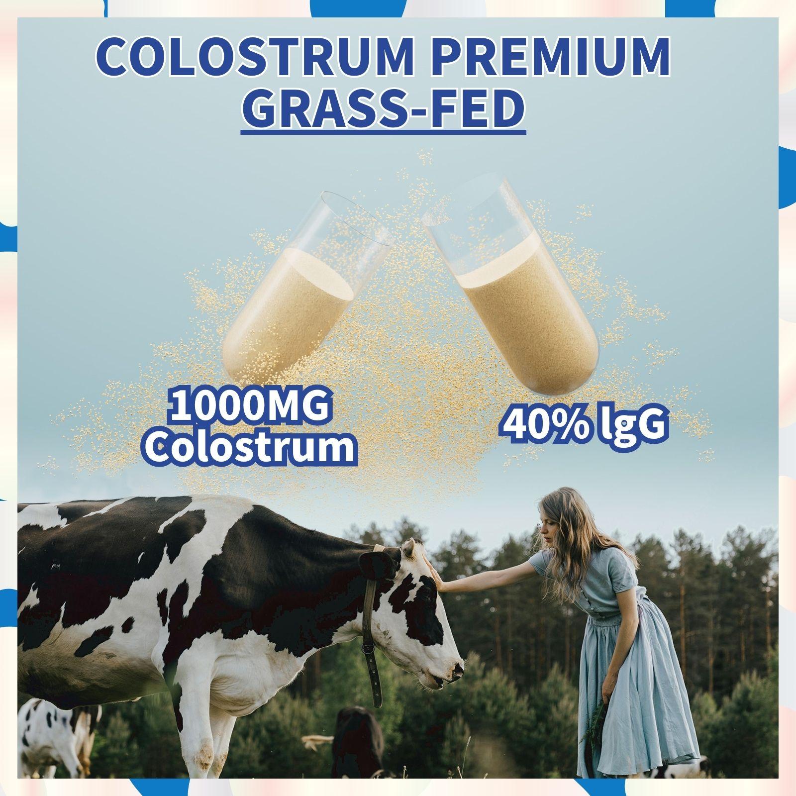 VYXION Bovine Colostrum 8 in 1 Capsules Supplement 1000mg - 40% IgG Bovine Colostrum - Gut, Bone, Exercise, Immune - 60 Capsules