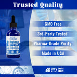 Vyxion Methylene Blue Drops (1% Pharma Grade, USP Grade) 10mg + Organic Mushroom Complex (Cordyceps, Turkey Tail, Lion’s Mane, Chaga, Reishi, Shiitake), Brain Health, No Formaldehyde, 60 ml Bottle