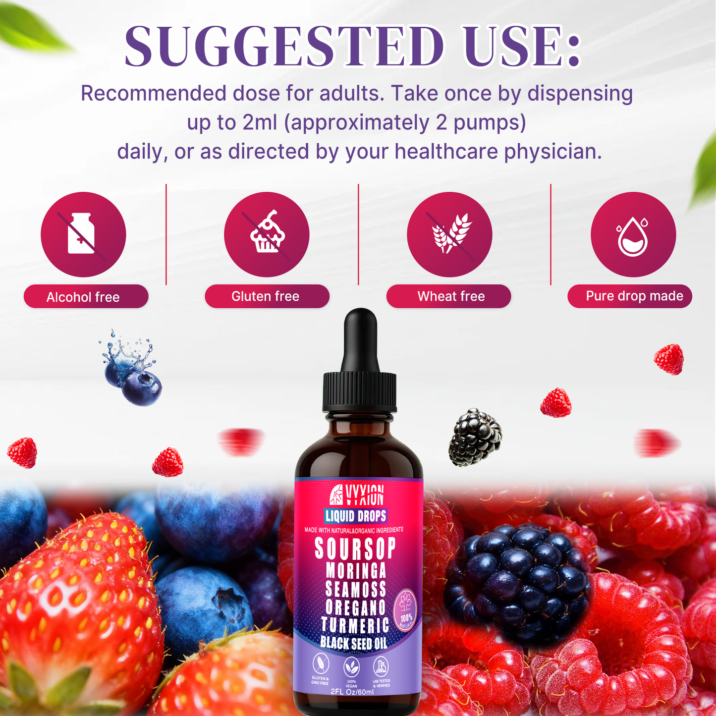 VYXION 10-in-1 Soursop Bitters Liquid Drops – Mixed Berry