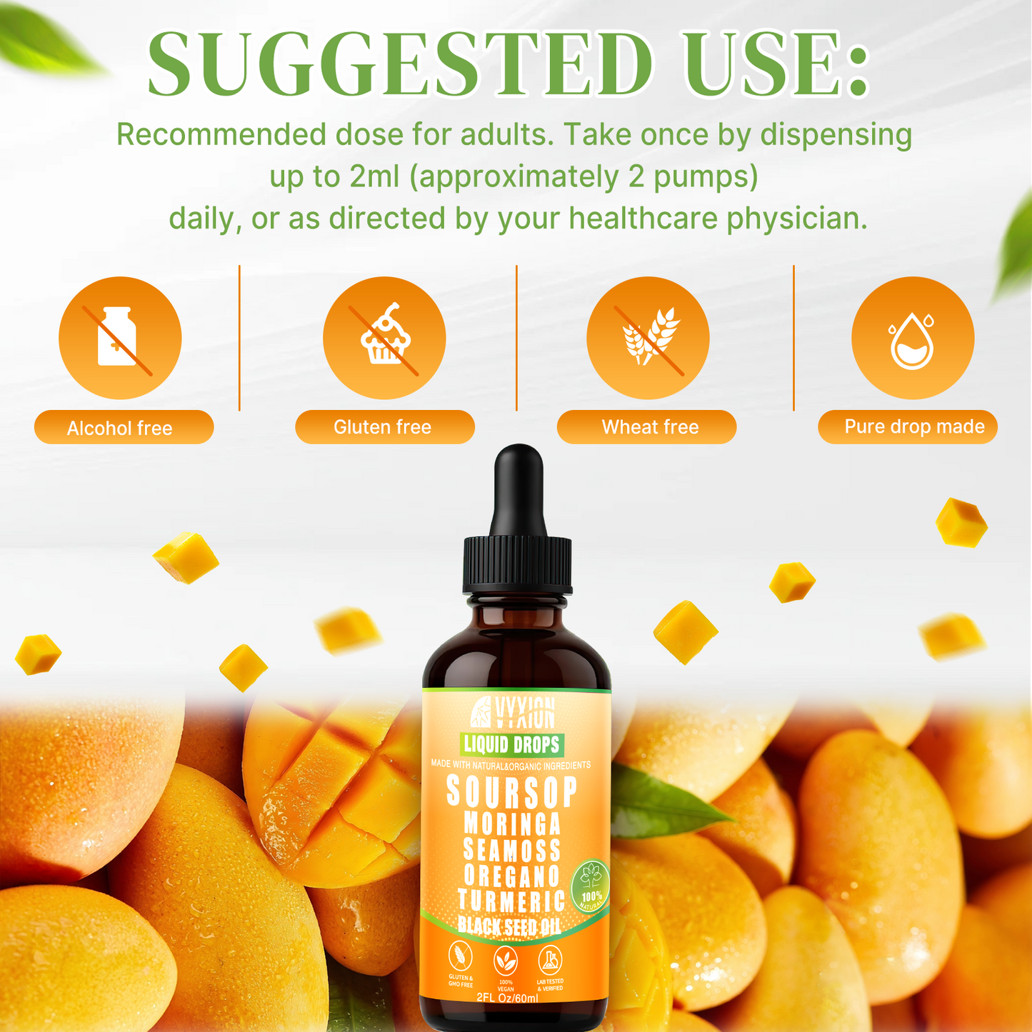 VYXION 10-in-1 Soursop Bitters Liquid Drops – Mango