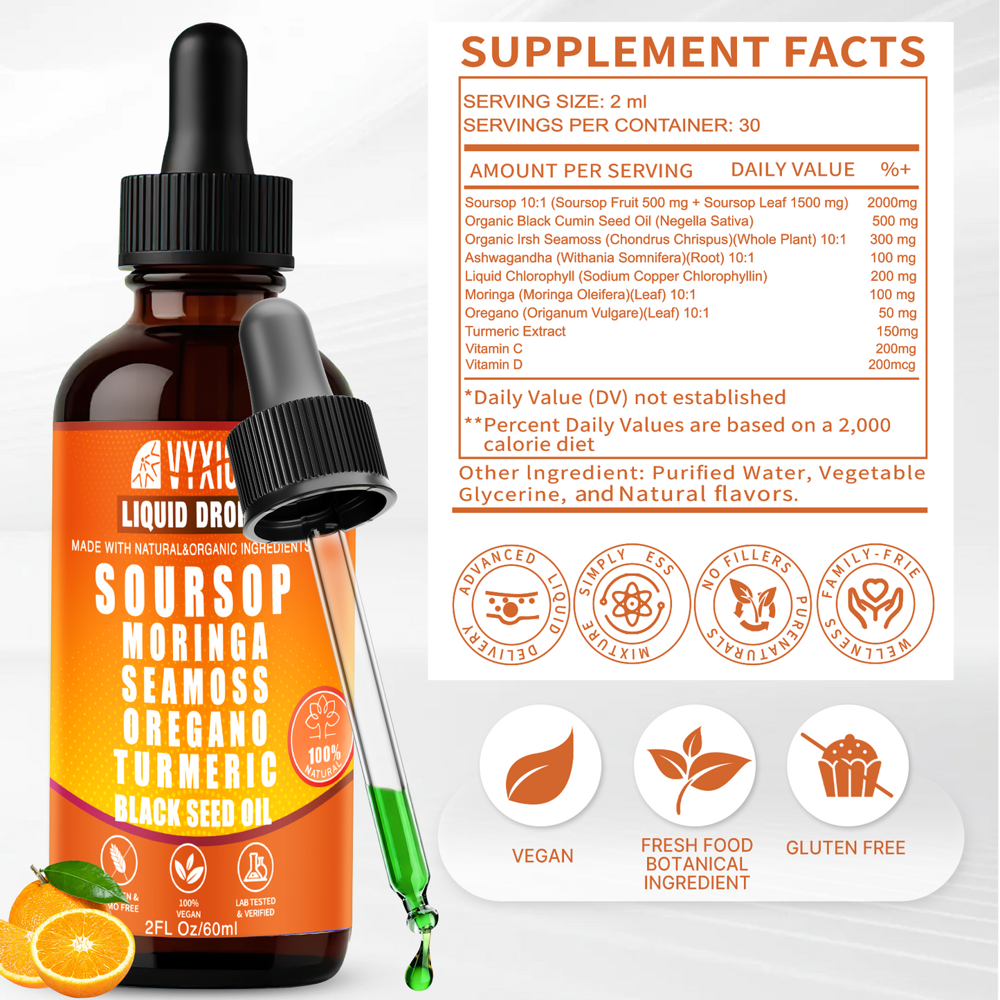 VYXION 10-in-1 Soursop Bitters Liquid Drops – Orange