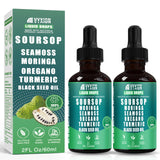 VYXION Pure Soursop 10 in 1 Liquid Drops Extract - Seamoss,Moringa,Black Seed Oil,Turmeric,Oregano Liquid Drops - One Dietary Supplement,Healthcare,Fitness,Natural Wellness Blend