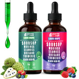 Soursop Bitters Liquid Drops 10 in 1 with Sea Moss, Ashwagandha | Original & Mixed Berry Flavor Combo | 2-Pack (2 Fl Oz Each) | Herbal Extracts for Overall Health | Vegan, Non-GMO, Gluten-Free