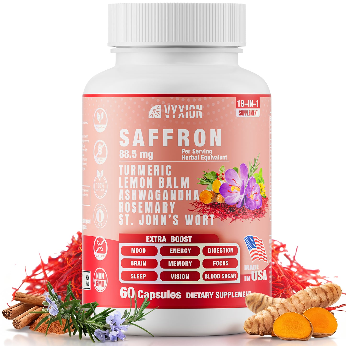 VYXION Saffron Complex Capsules (18-in-1)