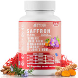 Saffron Supplements with Turmeric & Ashwagandha – 18-in-1 Herbal Mood Booster & Energy Support – Natural Supplement for Mental Clarity, Focus & Stress Support – for Women & Men