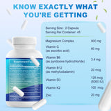 Magnesium Complex 900mg per Serving – High Absorption Magnesium Glycinate with Vitamin D3 K2 Zinc & B Vitamins – Sleep, Calm, Muscle & Nerve Support – 90 Capsules