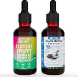 Soursop Bitters & Black Seed Oil Liquid Bundle – Superfood Antioxidant Drops with Graviola, Black Seed Oil, Vitamins C, D3, B6 & K2 – Immune, Digestive & Heart Support – 2 Bottles, Herbal Supplement
