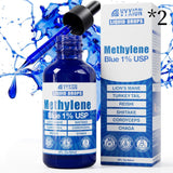 Vyxion Methylene Blue Drops (1% Pharma Grade, USP Grade) 10mg + Organic Mushroom Complex (Cordyceps, Turkey Tail, Lion’s Mane, Chaga, Reishi, Shiitake), Brain Health, No Formaldehyde, 60 ml Bottle