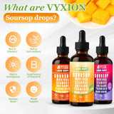 Soursop Bitters Liquid Drops 10 in 1 with Sea Moss, Moringa, Turmeric, Black Seed Oil, Oregano, Ashwagandha | Herbal Extracts for Overall Health-Enhancing | Vegan, Non-GMO | 2 Fl Oz(Mango flavor)