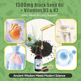 Soursop Bitters & Black Seed Oil Liquid Bundle – Superfood Antioxidant Drops with Graviola, Black Seed Oil, Vitamins C, D3, B6 & K2 – Immune, Digestive & Heart Support – 2 Bottles, Herbal Supplement