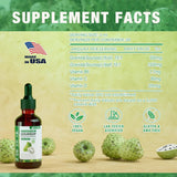 Soursop Bitters Liquid, Graviola Liquid Drops Supplement with Vitamin B6, C, D3, Pure Soursop Multivitamin for Overall Health-Enhancing | Vegan, Non-GMO | 2 Fl Oz