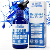Vyxion Methylene Blue Drops (1% Pharma Grade, USP Grade) 10mg + Organic Mushroom Complex (Cordyceps, Turkey Tail, Lion’s Mane, Chaga, Reishi, Shiitake), Brain Health, No Formaldehyde, 60 ml Bottle