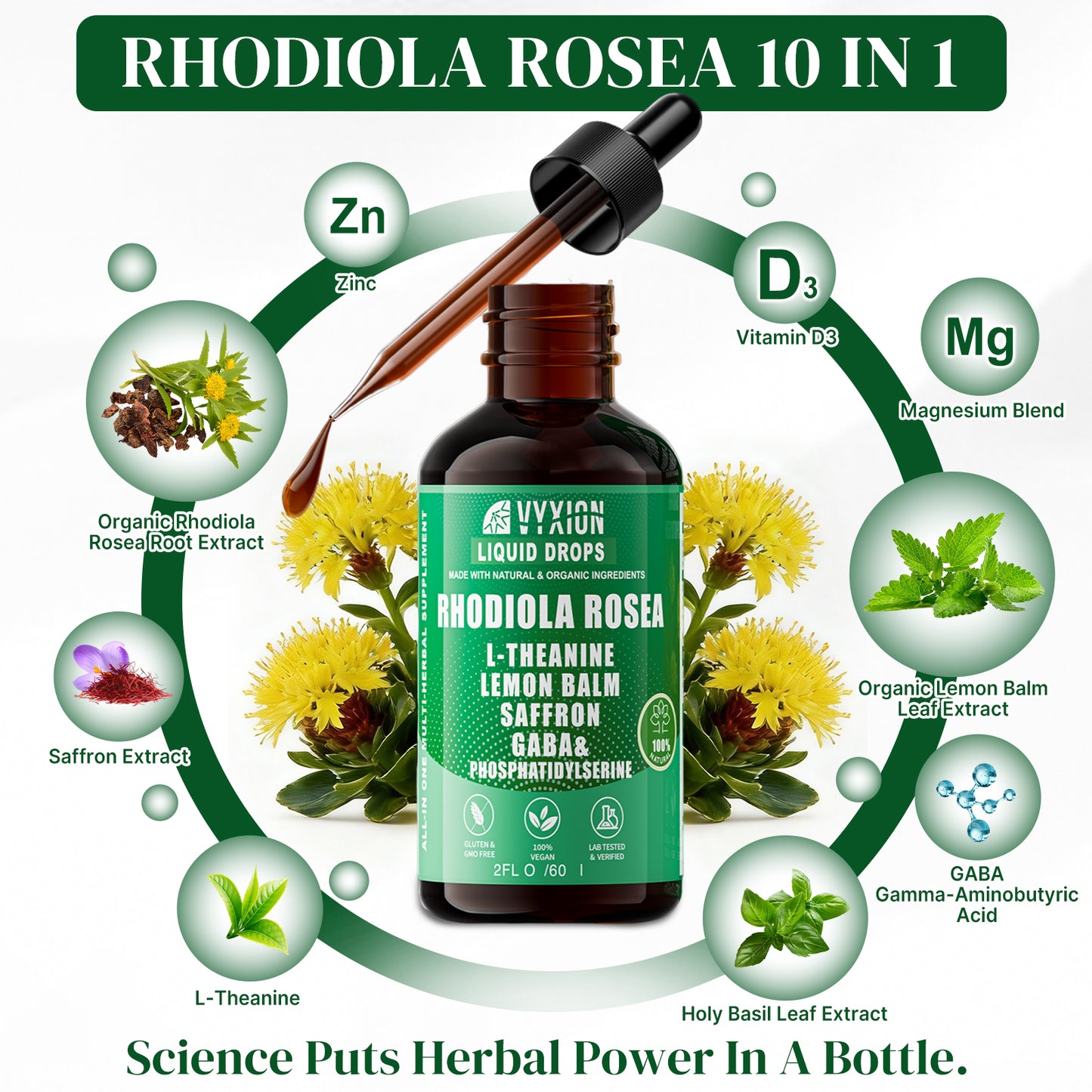 VYXION Rhodiola Rosea 10-in-1 Liquid Drops