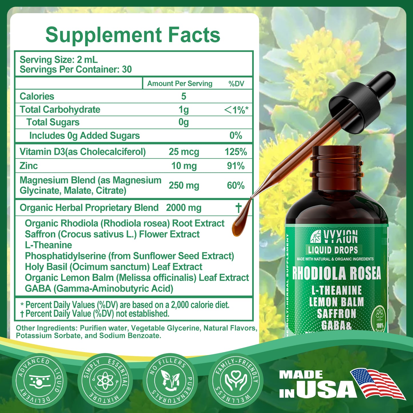VYXION Rhodiola Rosea 10-in-1 Liquid Drops